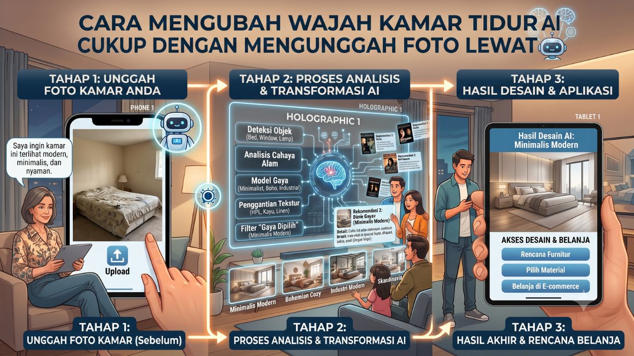 Dekorasi Ruangan Instan: Mengubah Wajah Kamar Tidur Cukup dengan Mengunggah Foto Lewat AI