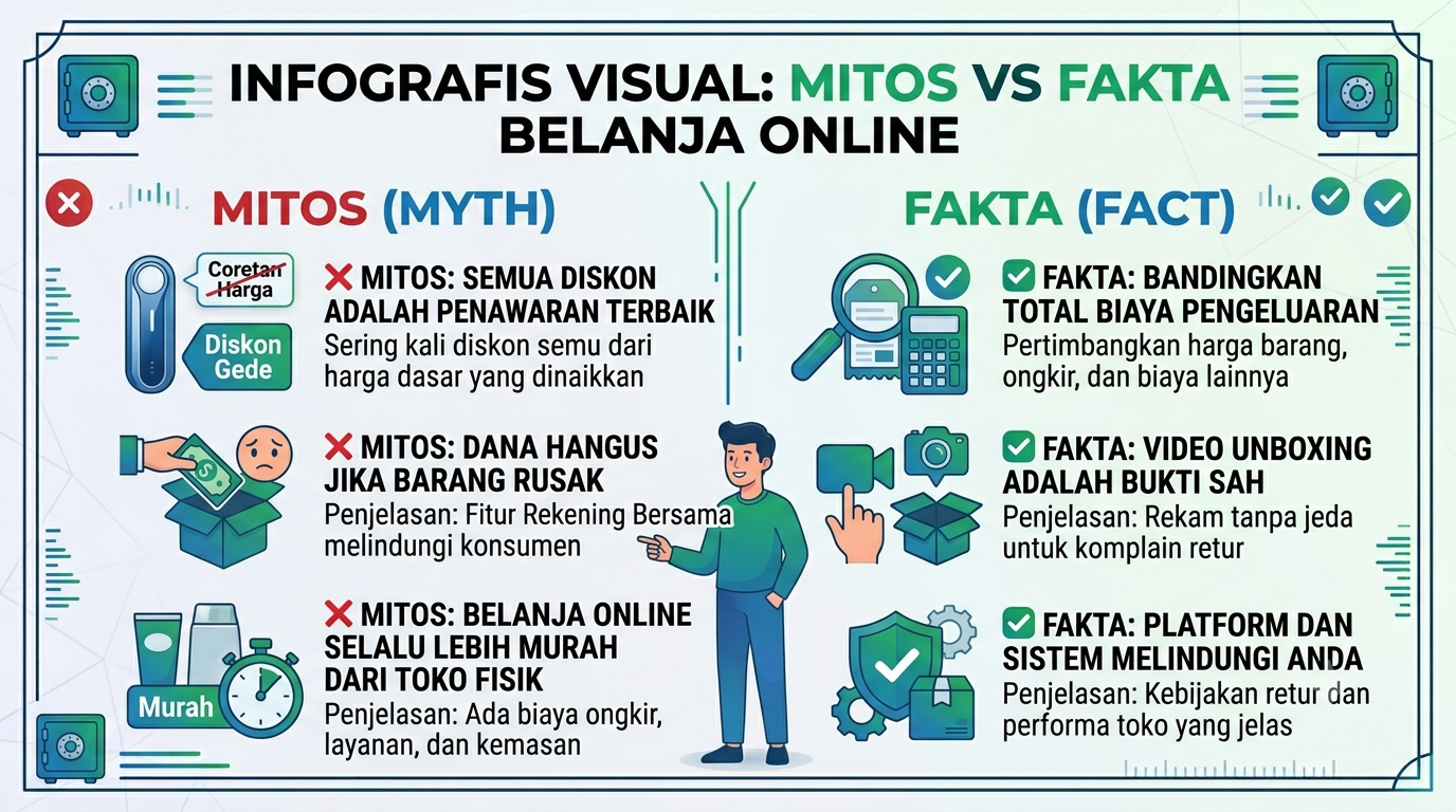 Mitos vs. Fakta Belanja Online: Membongkar Kesalahpahaman Umum di Dunia E-Commerce