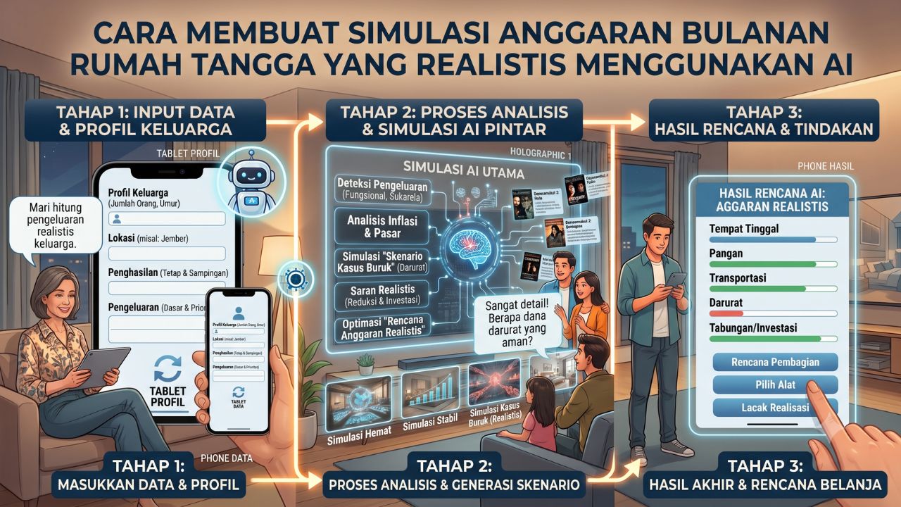 Penyusun Anggaran Belanja: Cara Membuat Simulasi Anggaran Bulanan Rumah Tangga yang Realistis Menggunakan AI