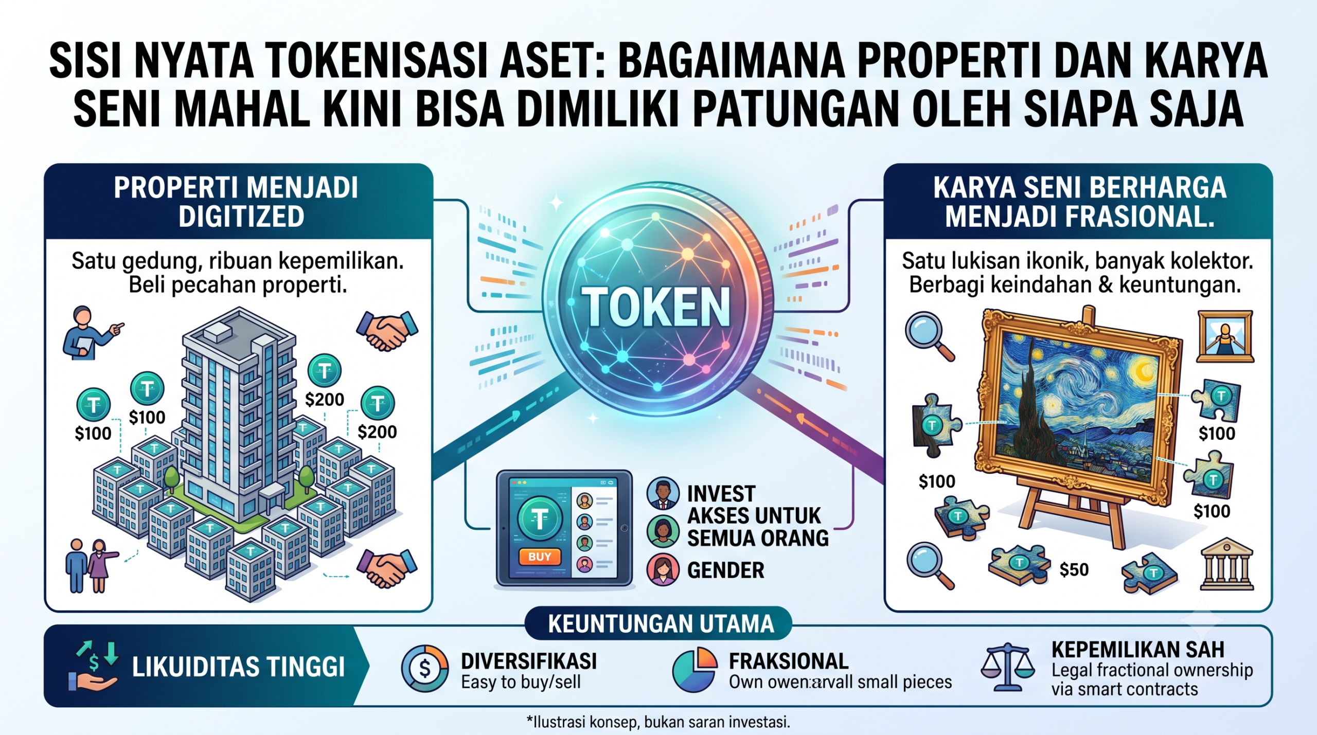 Sisi Nyata Tokenisasi Aset: Bagaimana Properti dan Karya Seni Mahal Kini Bisa Dimiliki Patungan oleh Siapa Saja
