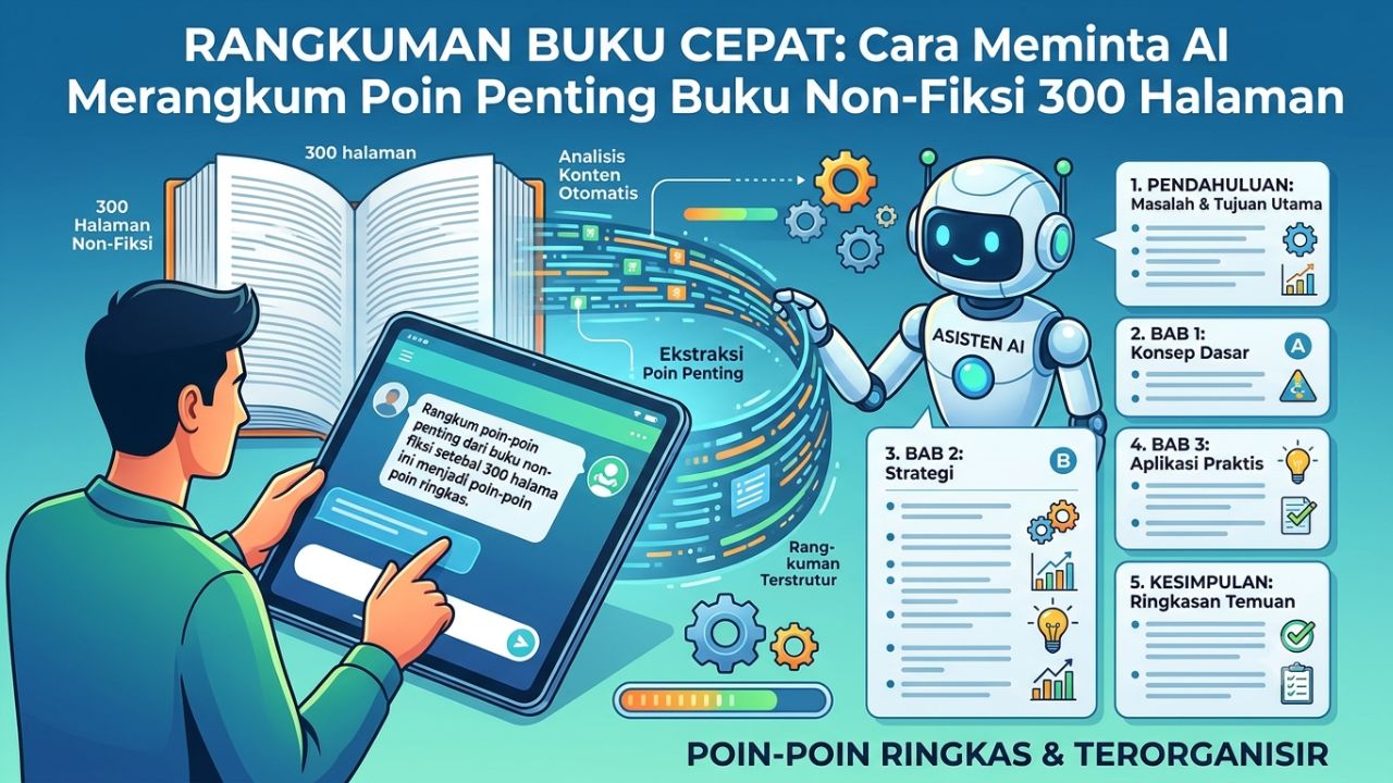 Rangkuman Buku Cepat: Cara Meminta AI Merangkum Poin Penting Buku Non-Fiksi 300 Halaman