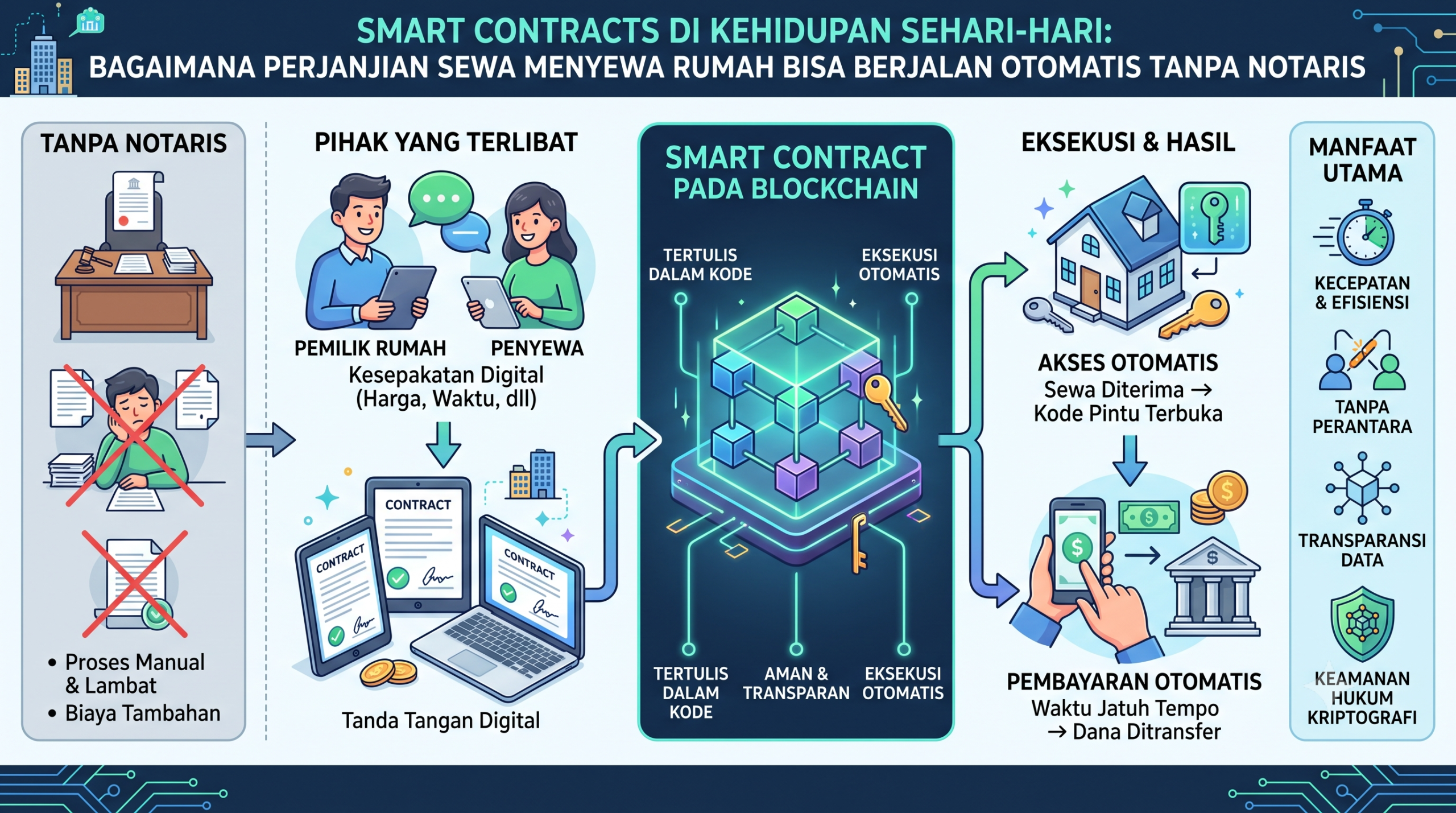 Smart Contracts di Kehidupan Sehari-hari: Bagaimana Perjanjian Sewa Menyewa Rumah Bisa Berjalan Otomatis Tanpa Notaris